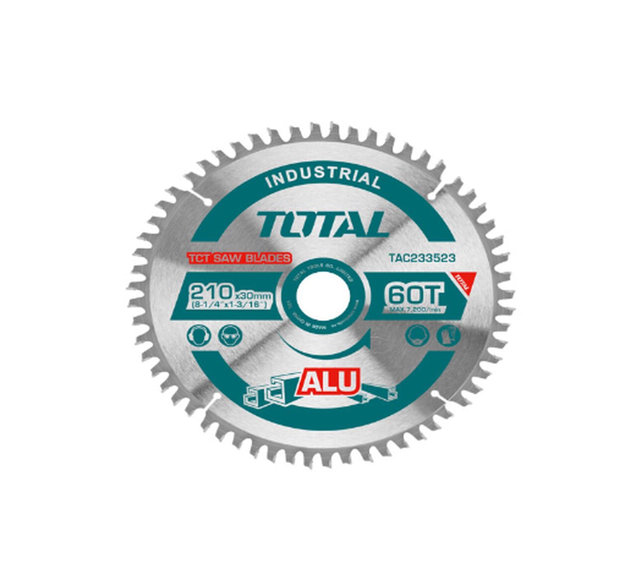 210mm(8-1/4")
60T,arbor:30mm 16mm and 25.4mm ring Suitable for mitre saw For item TS42142101
Packed by color box - Alibhai Shariff Direct