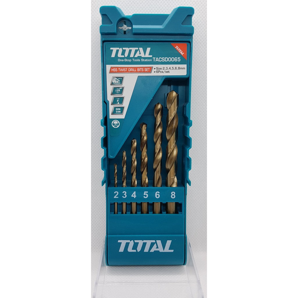 6pcs HSS drill bits set Size:2,3,4,5,6,8mm
Packed by plastic box - Alibhai Shariff Direct